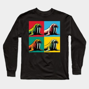 Walrus  Pop Art - Odobenus rosmarus Long Sleeve T-Shirt